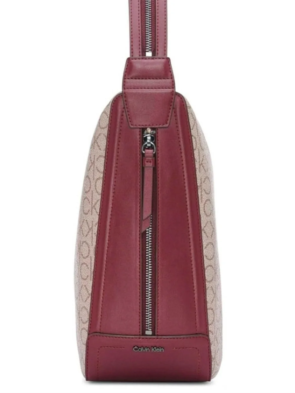 New Calvin Klein Monogram Canvas Moss Convertible Bucket Crossbody & Tote Bag - Picture 7 of 10
